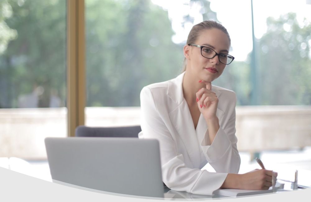 business woman on computer