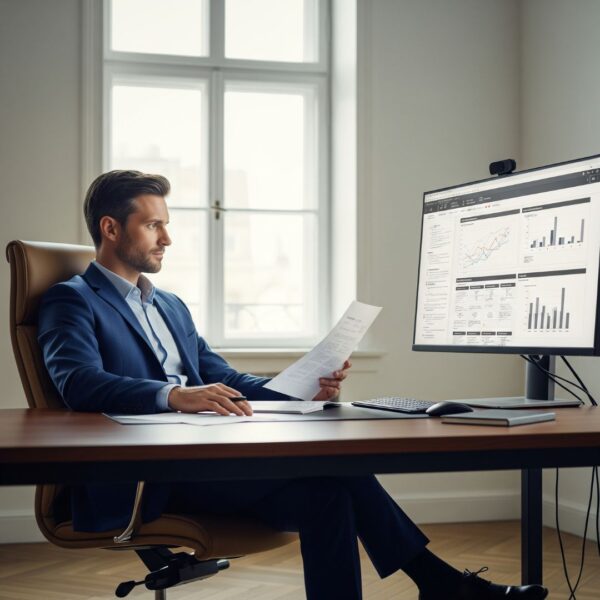 A person researching salary ranges and market value 