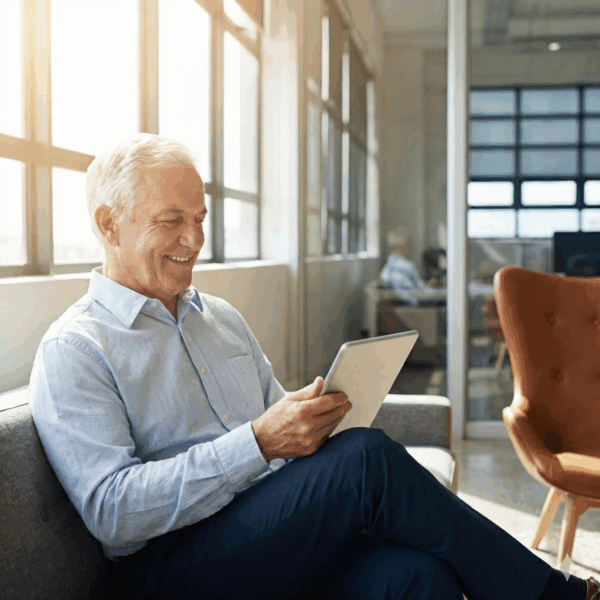 Professional interview setting with two people